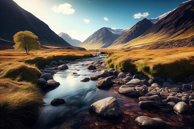 Photo Gorgeous mountain valley landscape