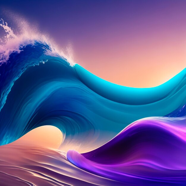 Photo of a gradient wave wallpaper