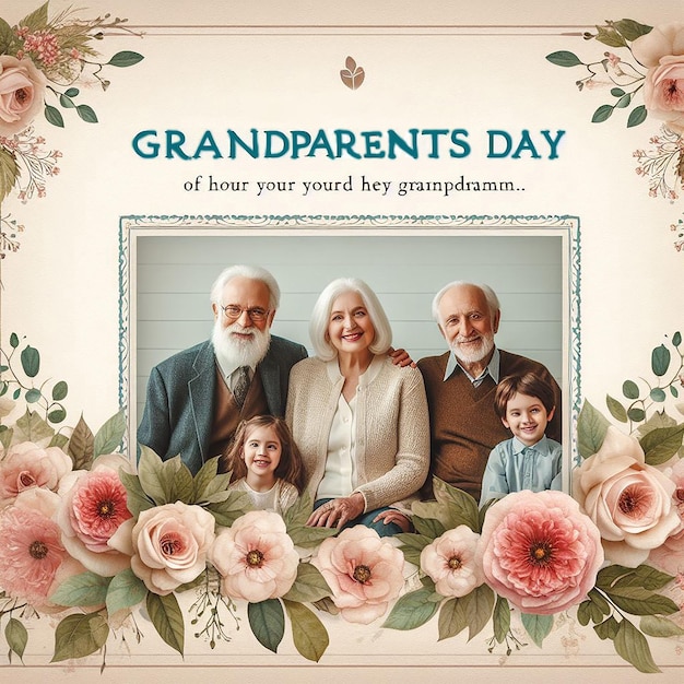 A photo of Grandparents Day Photo and Template AI Generated