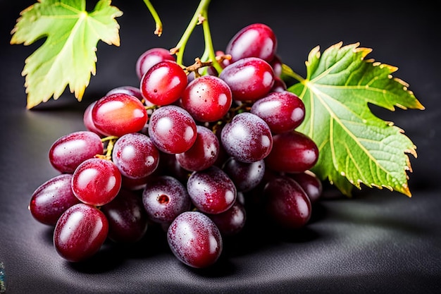 Photo grapes isolated a sprig of red grapes