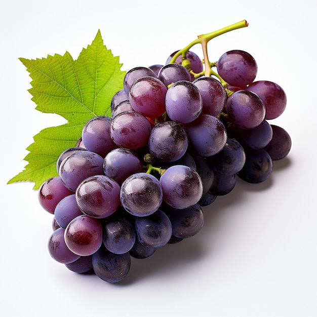 photo of grapes on white background