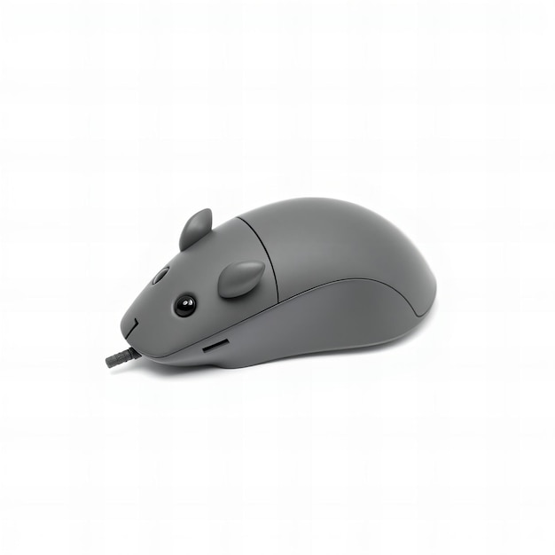 Photo Gray mouse on a clean white background