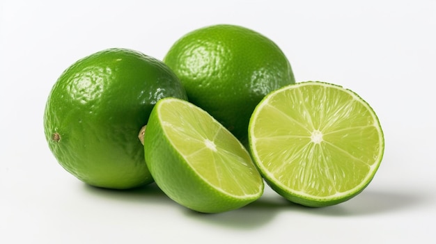 Photo of green lime cut in half