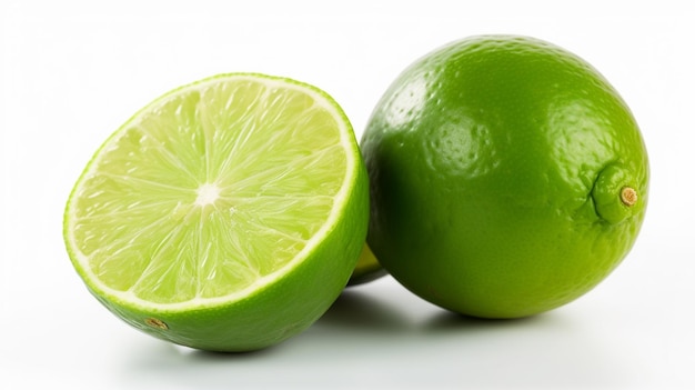 Photo of green lime cut in half