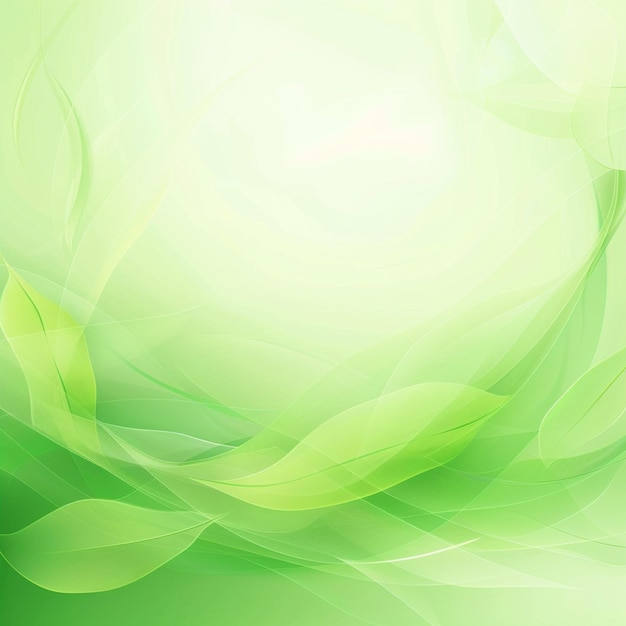 Photo of Green waves on a white background Ai Generated