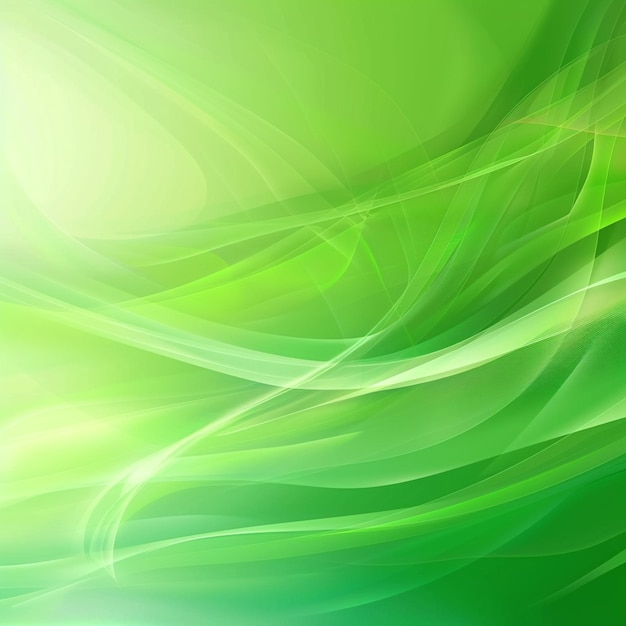 Photo of Green waves on a white background Ai Generated