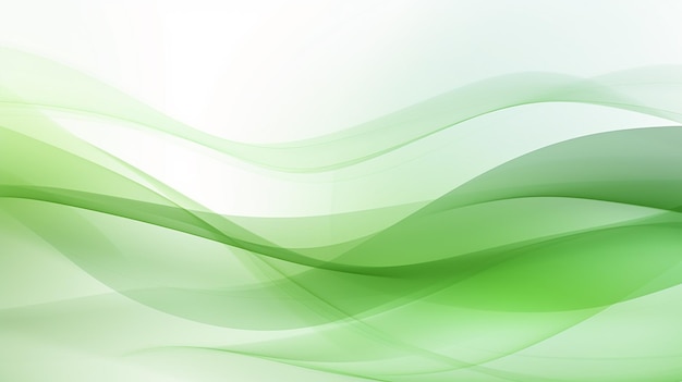 Photo of Green waves on a white background Ai Generated