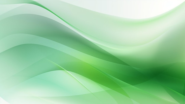 Photo of Green waves on a white background Ai Generated