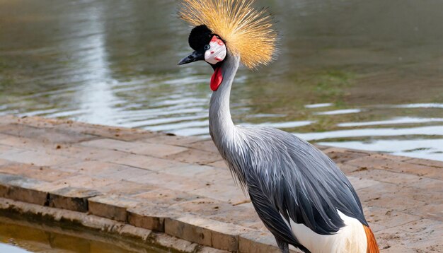 photo Grey crowned crane also known as the african crowned crane