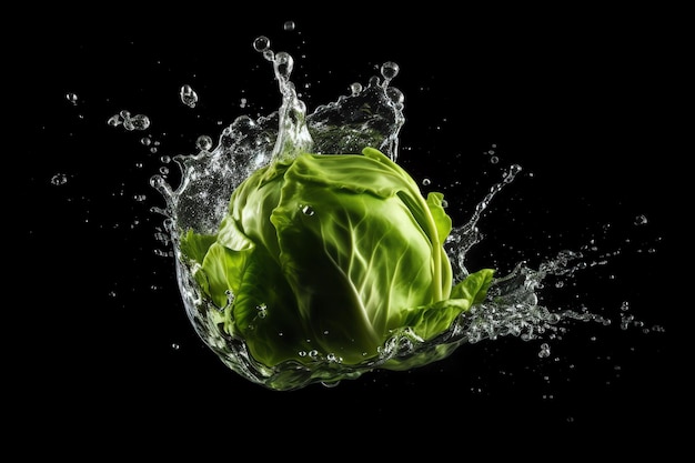 Photo group of fresh vegetable with splash water