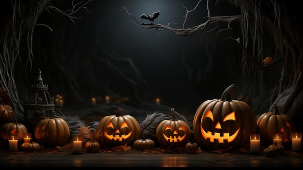 photo Halloween pumpkin isolated on background generated by AI