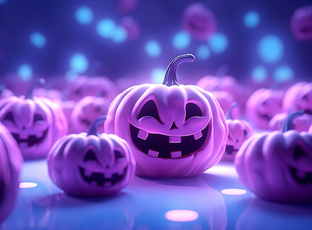 Photo Halloween wallpaper with evil pumpkins for Halloween day