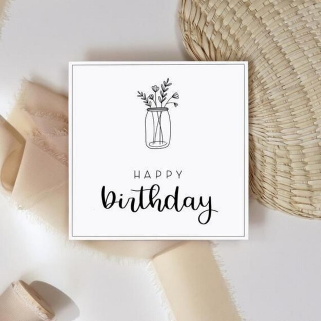 Photo Happy birthday card design