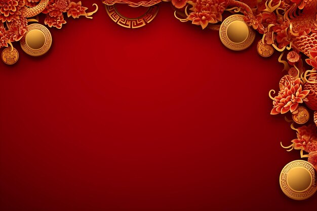 Photo happy Chinese new year banner design background design ai generated