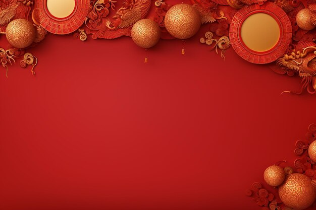 Photo happy Chinese new year banner design background design ai generated