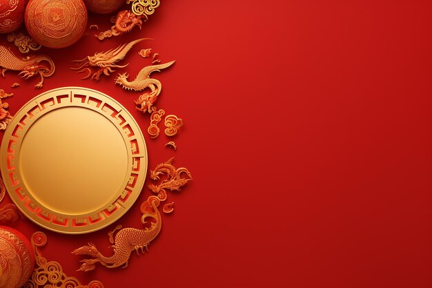 Photo happy Chinese new year banner design background design ai generated