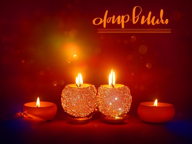 Photo happy diwali indian festival background with candles diwali day happy diwali day