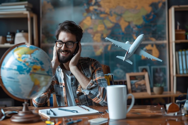 Photo photo of a happy man in casual talking on the phone 1720939166 3