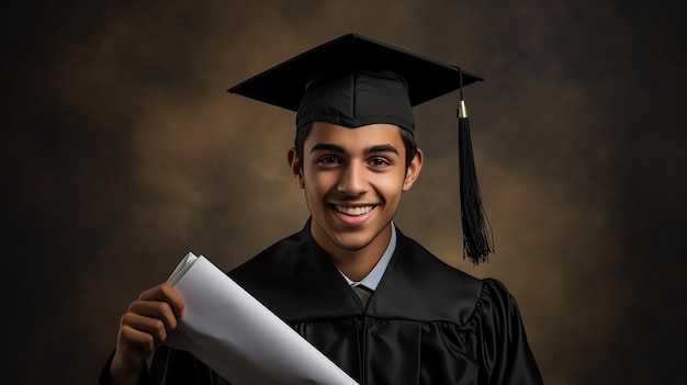 Photo happy student islamic with graduation