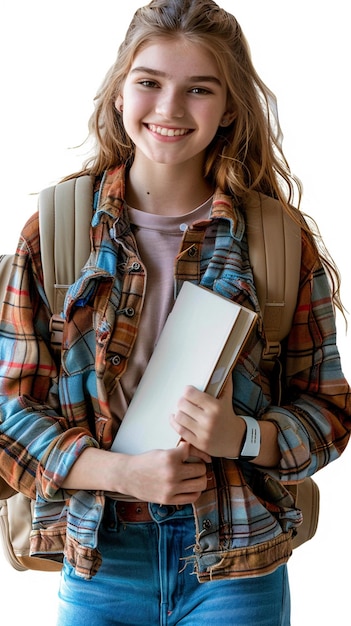 Photo photo of happy student portrait college girl student