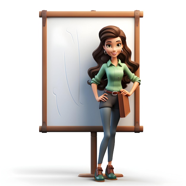 photo Happy Teacher's day banner or poster with copy space and 3d teacher character Ai generated