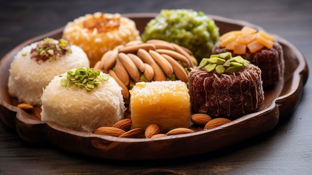 A Photo of high quality details Middle Eastern Sweets