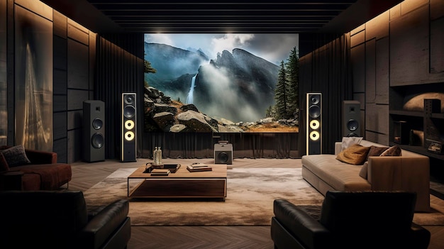 Photo a photo of a highend home theater setup