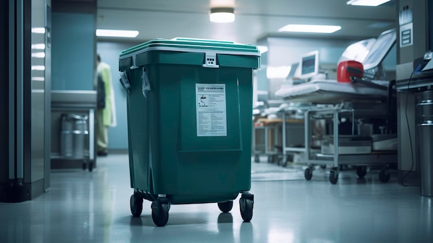 Photo a photo of a hospital medical waste bin