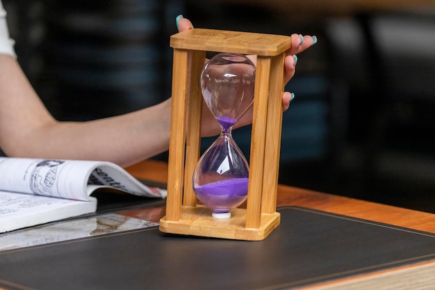 Photo of hourglass on the table