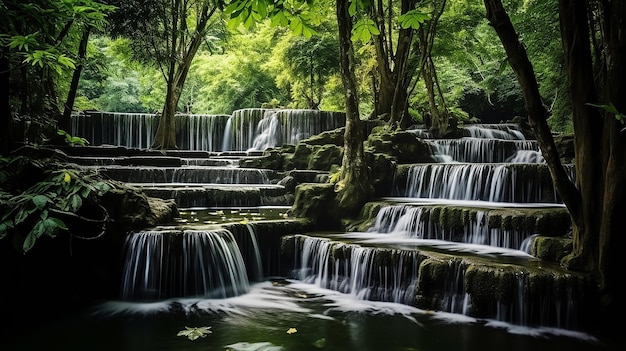 Photo huay mae khamin waterfall 6st floor named