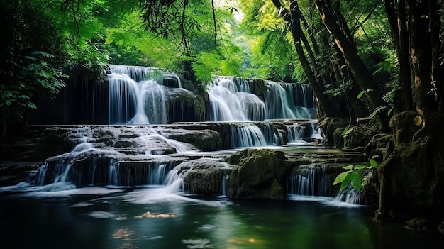 Photo huay mae khamin waterfall 6st floor named