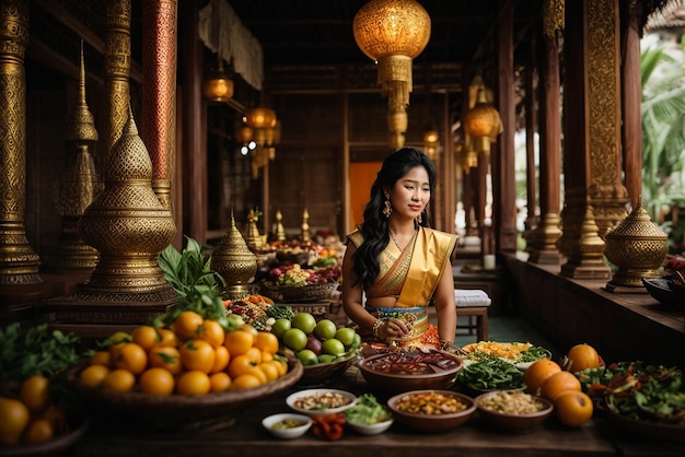 Photo hue vietnam february 19 2016 women selling fruit in the street market in hue vietnam