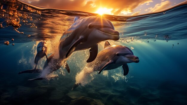 photo a humpback whale jumping over the sea ai generative