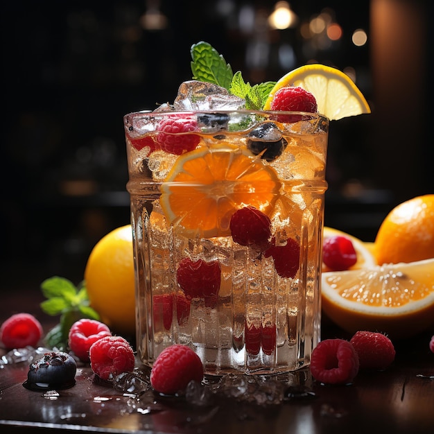 photo ice cold fruit aroma drink glass