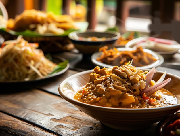 photo illustration of foods fromphoto illustration of foods from Indonesia Lontong Sayur