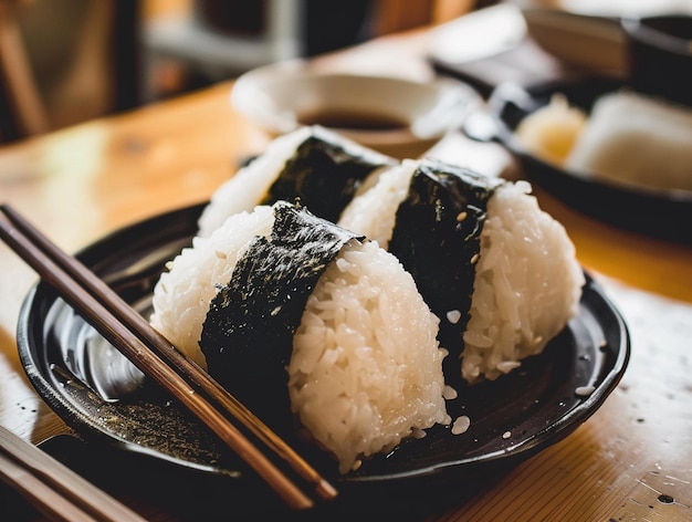 photo illustration of Onigiri foods from Japan on table