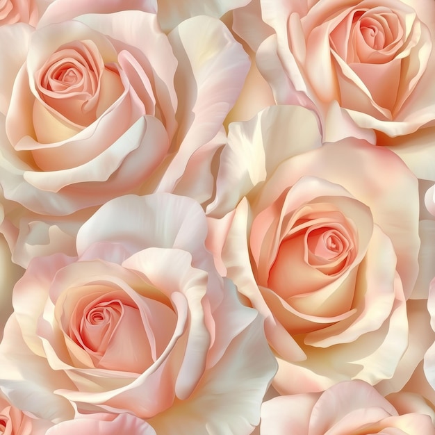 The photo illustration of seamless pattern roses on colorful background generative AI illustration