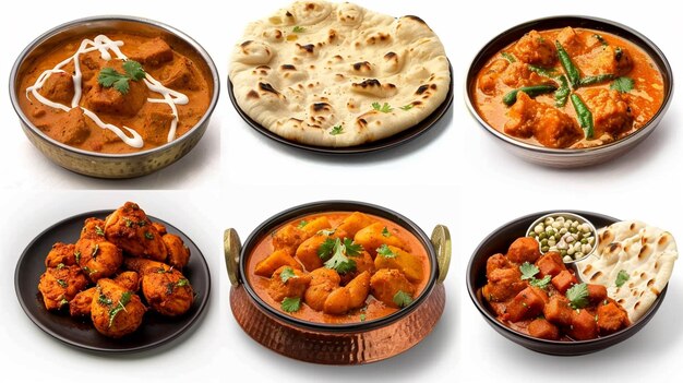 Photo of indian traditional food white background