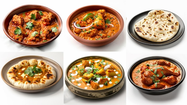 Photo of indian traditional food white background