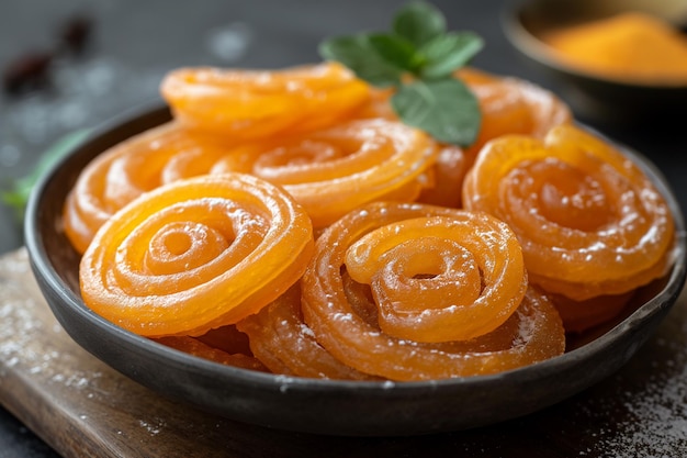 photo of Jalebi sweet crispy and spiralshaped dessert