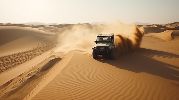 Photo of the Jeep in the desert