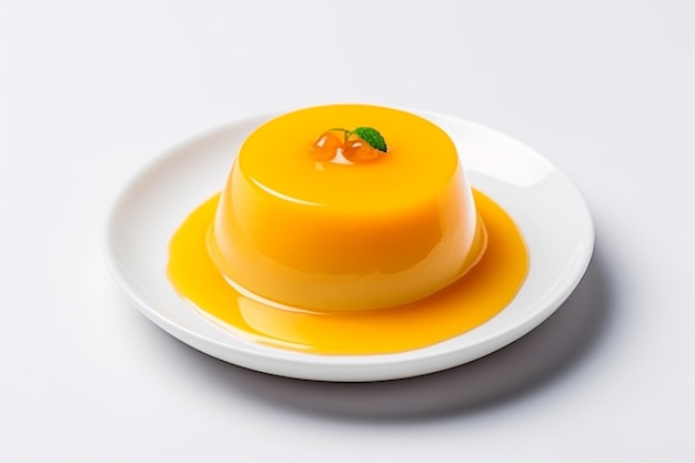 Photo jelly yellow on a plate on