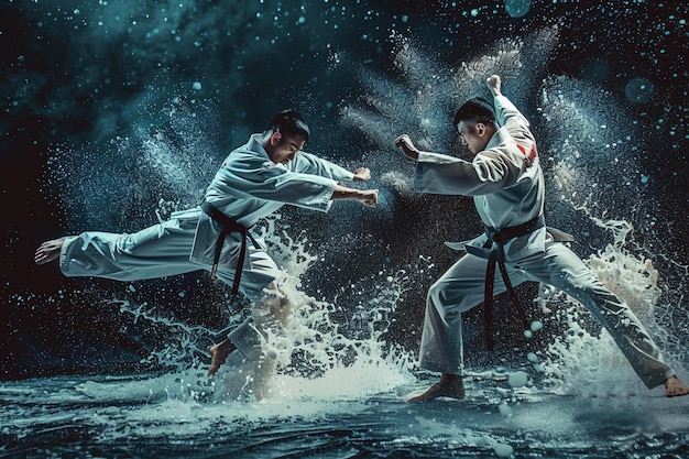 Photo photo karate fighters