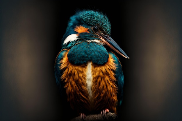 Photo of a Kingfisher With Black Background