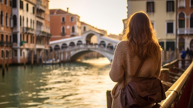 a photo of lady tourist model