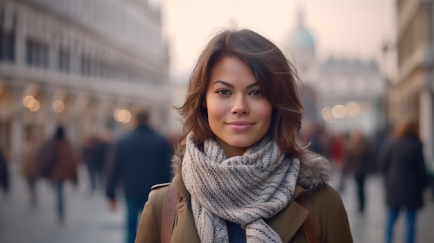 a photo of lady tourist model