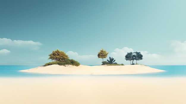 Photo lanscape view of island with many tree generated by ai