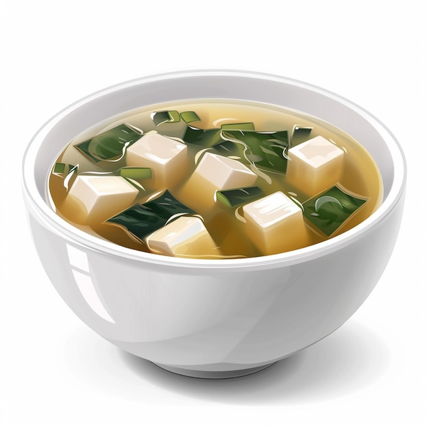 photo of large Miso soup Miso soup is made with miso boiled in dashi