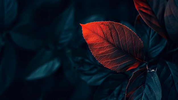 A photo of a leaf with a contrasting background