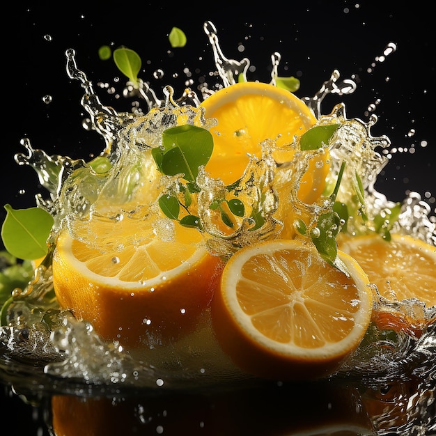 photo of lemon with water splash